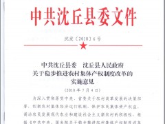 中共沈丘县委 沈丘县人民政府关于稳步推进乡村团体产权制度革新的实施意见,沈丘县乡村农业局,沈丘县农业乡村局