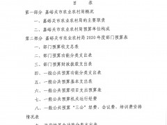 嘉峪关沧州市农业农村局2020年部门预算信息地下状况阐明