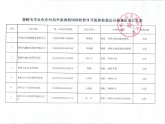 嘉峪关沧州市农业乡村局展开兽药饲料运营环节监视反省定向抽查后果汇总表