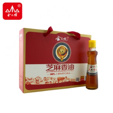 金天柱芝麻香油210ml*4礼盒(冷榨原香)