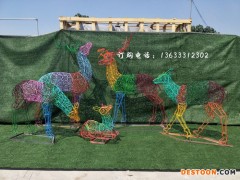 山西康大雕塑 梅花鹿彩绘梅花鹿雕塑仿真梅花鹿工艺品