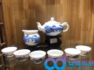 套装陶瓷茶具，商务馈赠礼品陶瓷茶具，景德镇陶瓷功夫茶具厂家定制批发