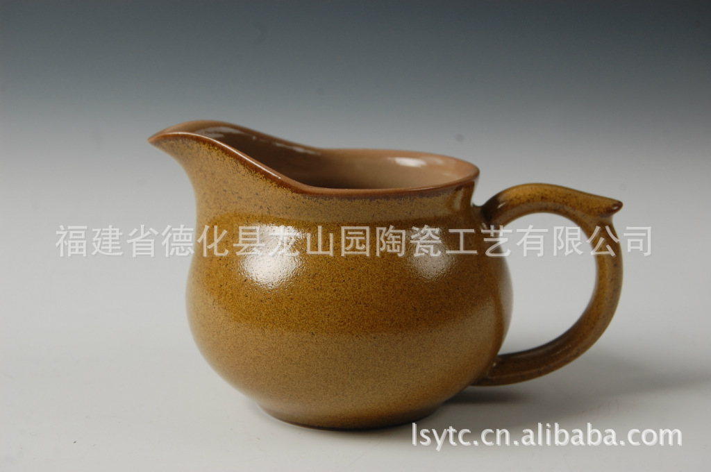 厂家直销茶具 茶叶沫 锦上黄 公道杯 精品陶瓷